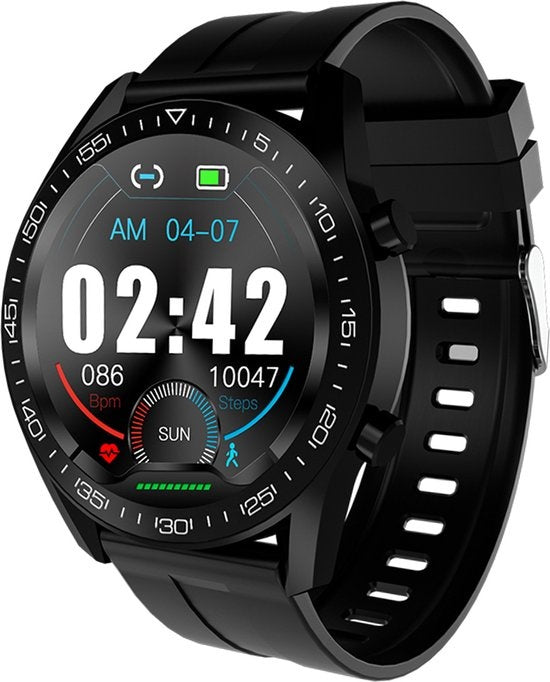 Denver Smartwatch Damen & Herren - Android & iOS - Volle Belfunktion - Sportuhr - Schrittzähler - Herzfrequenzmesser - Blutdruckmesser - Sättigungsmesser - Schlafmesser - SWC362 - Schwarz