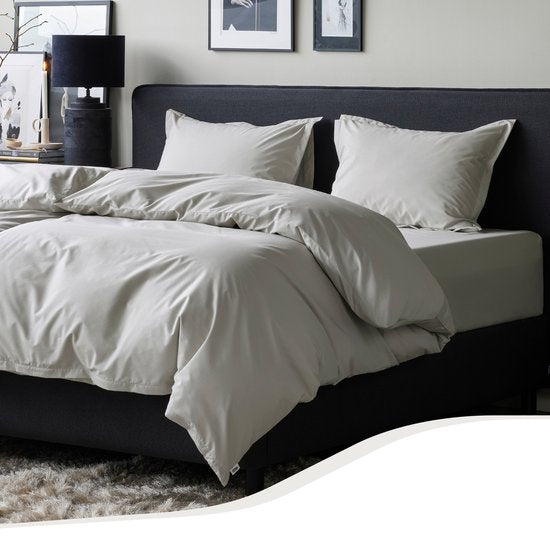 Home by TEMPUR® Topper Spannbetttuch - Natur - 90 x 200 x 9 cm - Ägyptische Baumwolle - Bügelfreies Spannbetttuch - Trocknergeeignet