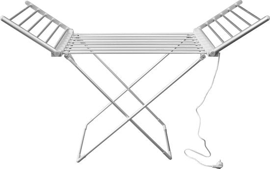Vlectro Elektrischer Wäscheständer 147x54x94 cm - 220V - 230W -Weiß/Silber