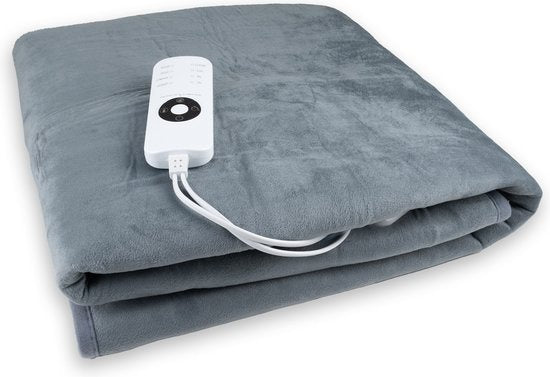 Saaf - Heizdecke - 150x120 cm - Überhitzungsschutz - Mit Zeitschaltuhr - 9 Stufen - 2 Personen - Grau