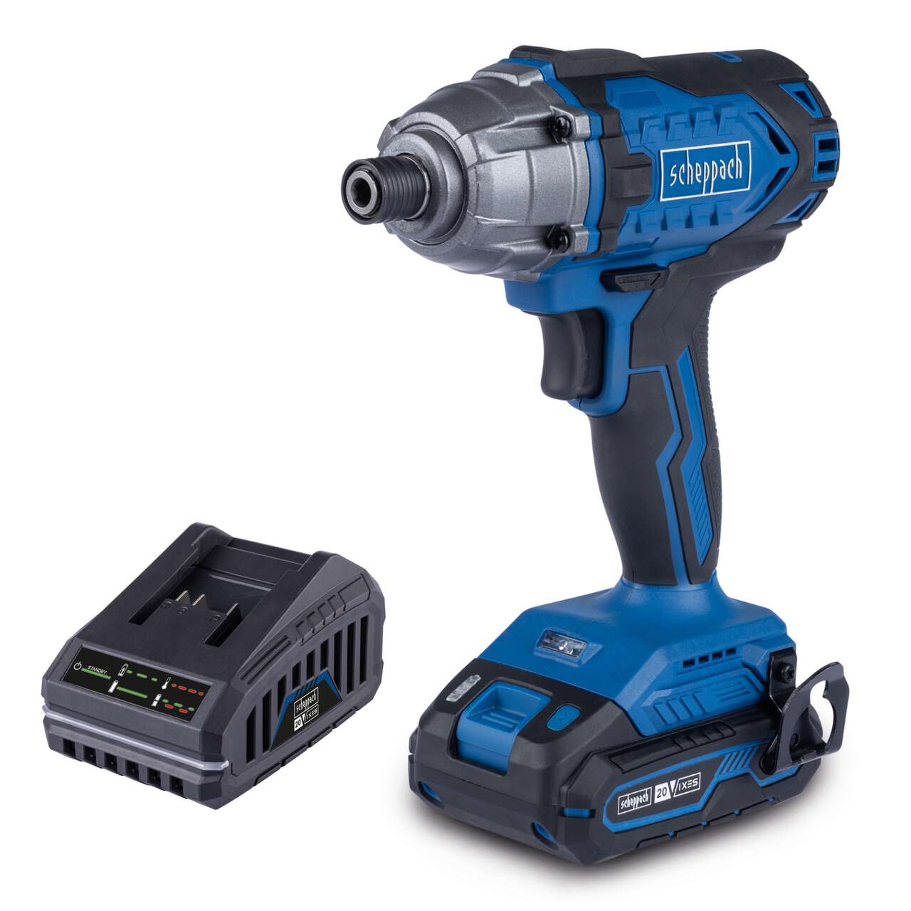 Akku-Schlagschrauber C-ID180-X Scheppach | Drehmoment 180Nm | Schlagzahl 3600bpm | 1/4 Zoll Aufnahme | inkl. 2Ah Akku + 2
