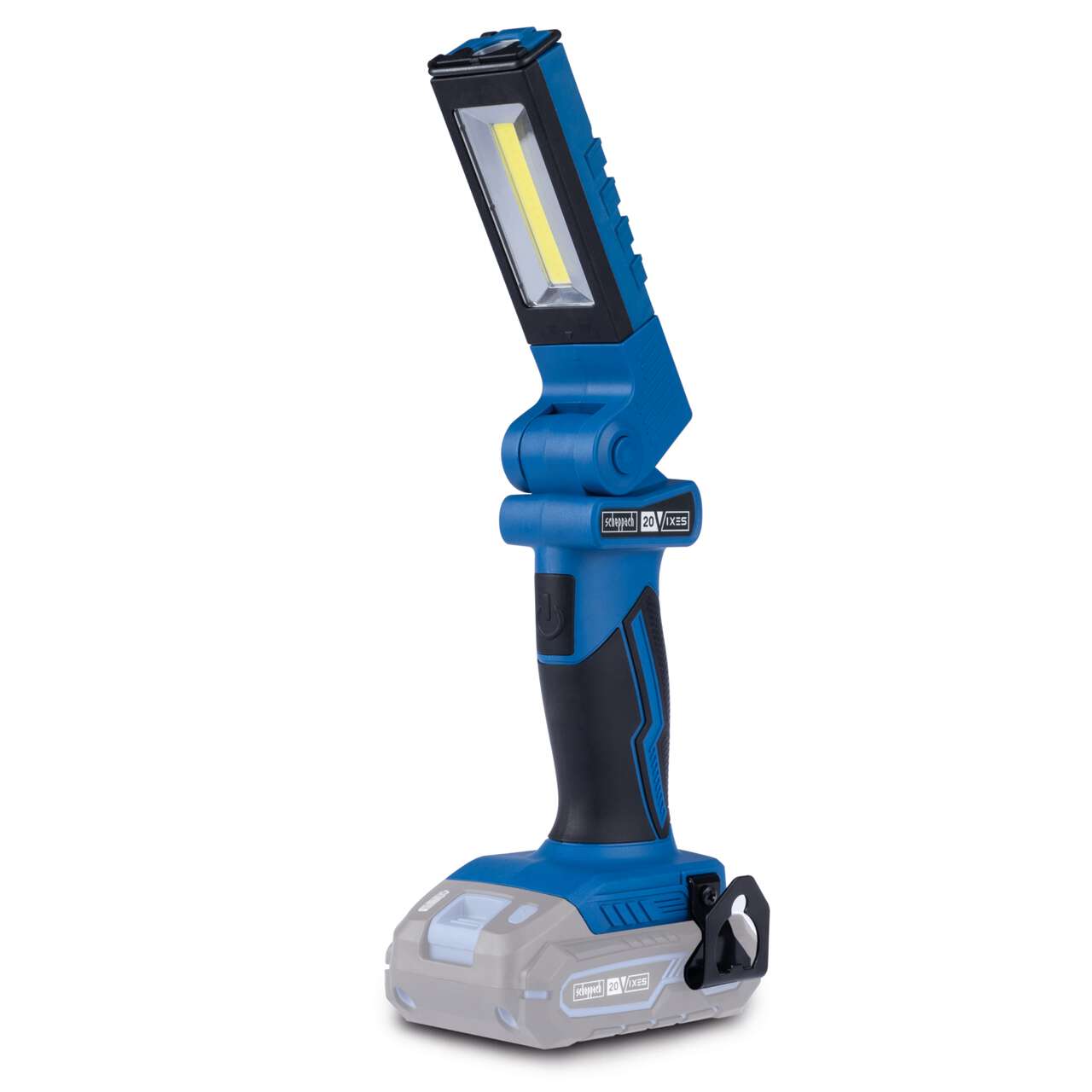 Akku-Arbeitsleuchte C-WL20-X Scheppach - 20V | 270° drehbar | 180° schwenkbar | bis zu 300 Lumen Lichtstrom | inkl. 2Ah Akku + 2