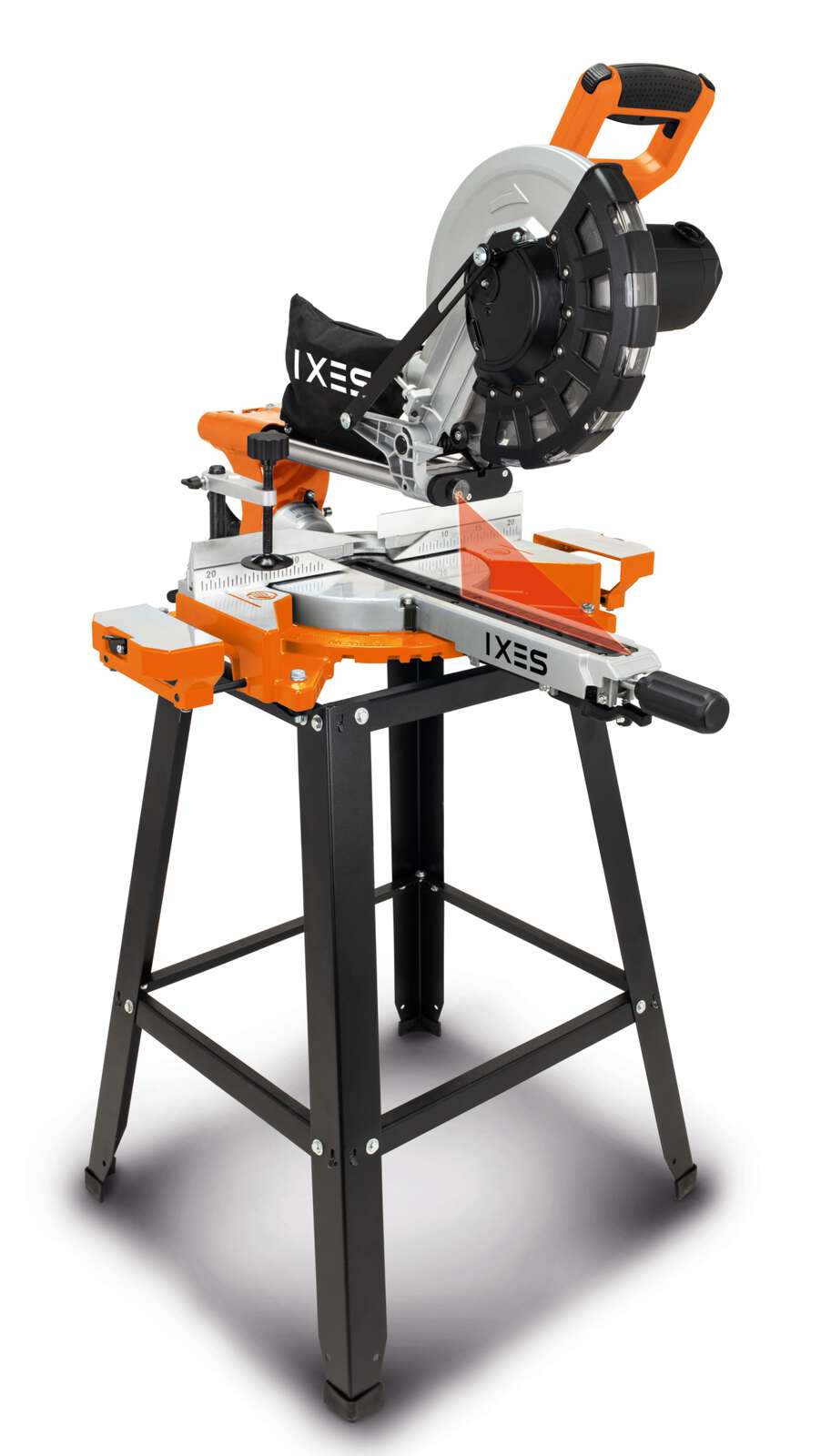 Kappzugsäge KZS254UG IXES - 2000W | 340mm Schnittbreite | 90mm Schnitthöhe | 48Z HW Sägeblatt | inkl. Laser & Untergestell