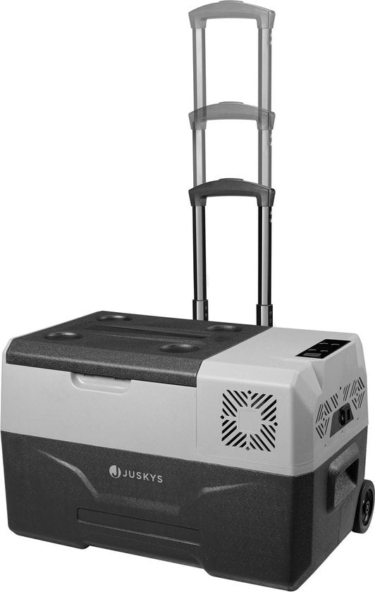 Juskys - Elektronische Kühlbox - Kompressor Kühlbox Yukon - 30 Liter - 12/24 & 230 V Anschluss - schwarz/grau
