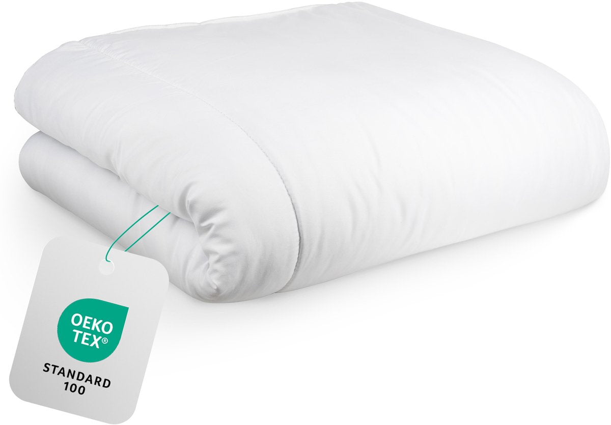 Hom&Com - Bettdecke 90% Entendaunen - 135*200 cm - 4 Jahreszeiten mit Satinfransen - OEKO-TEX & Animal Friendly zertifiziert
