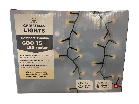 Weihnachtsbeleuchtung - 15 Meter - 600 LEDs - ip44