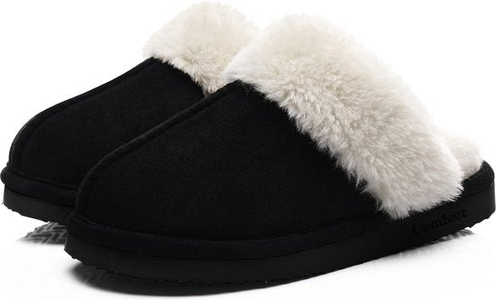 Hausschuhe Damen - Hausschuhe - Größe 36/37 - Schwarz - Rutschfest - Comfeet