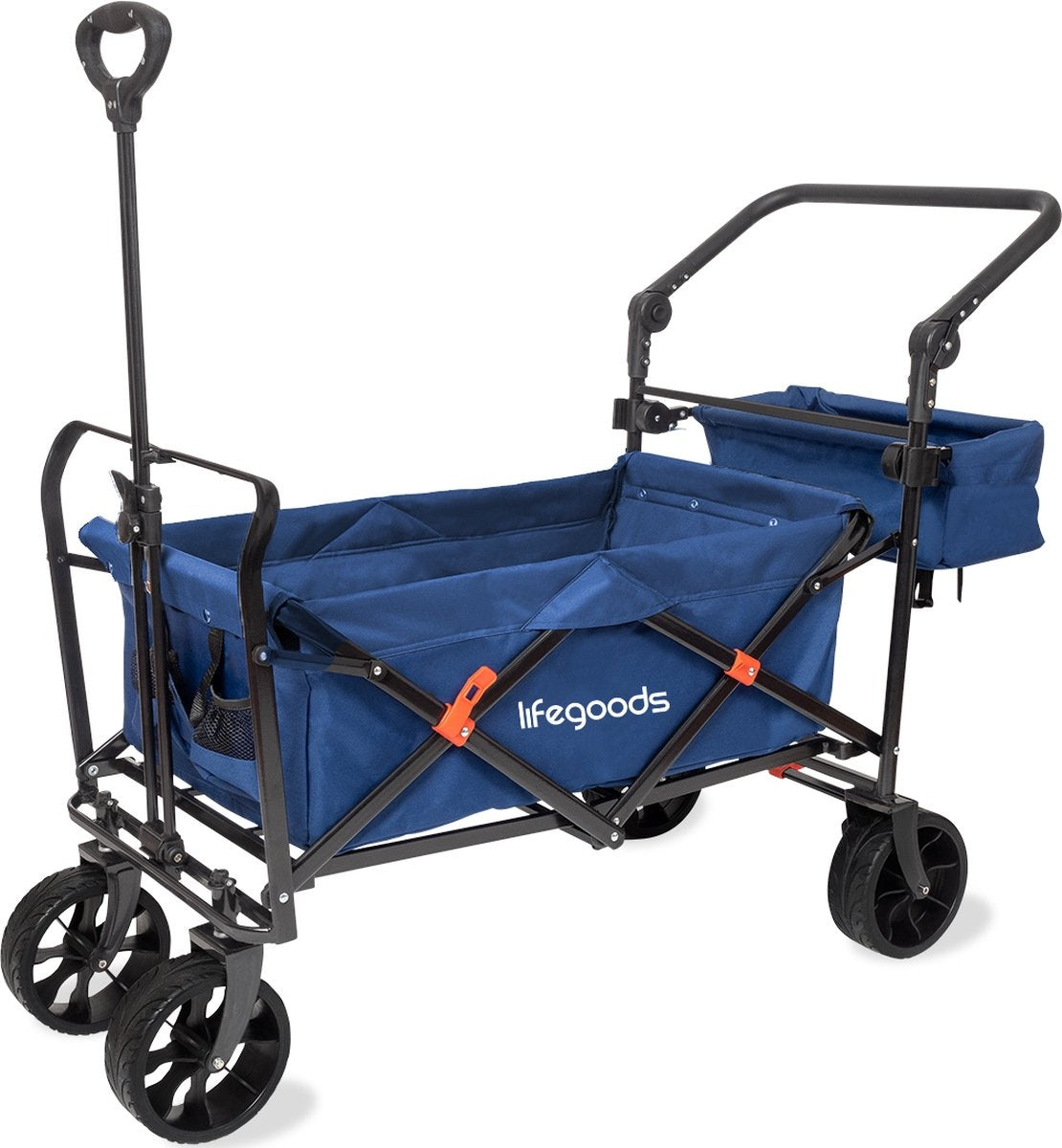 LifeGoods - Wagon - faltbar - bis zu 120KG - 90L - waschbares Polyester - 120x80cm - Blau