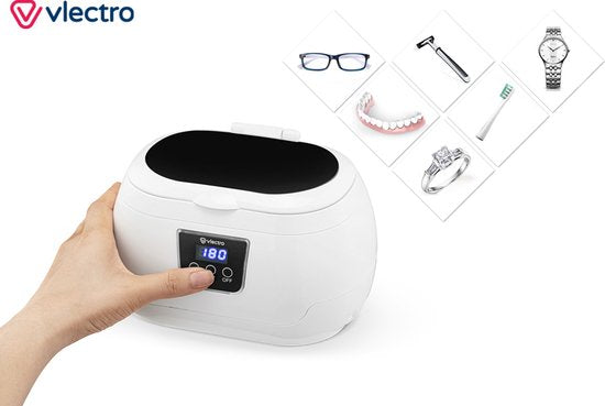Vlectro Ultraschallreiniger - 600 ml - Kompakt - USB wiederaufladbar - 43 kHz