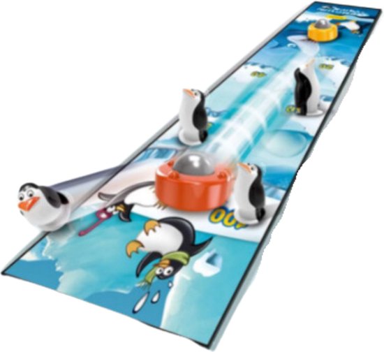 Lifetime Games Shuffle Bowling Tischspiel - Komplettes Kegelset - Pinguin Motiv - 90 x 20 x 3 cm