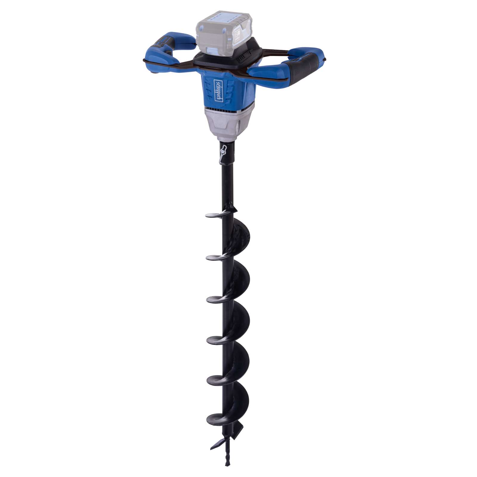 Akku Erdbohrer EB100-X Scheppach - 20V | 800mm Bohrerlänge | Ø100mm Bohrer | 3 Betriebsmodi | Softgrip