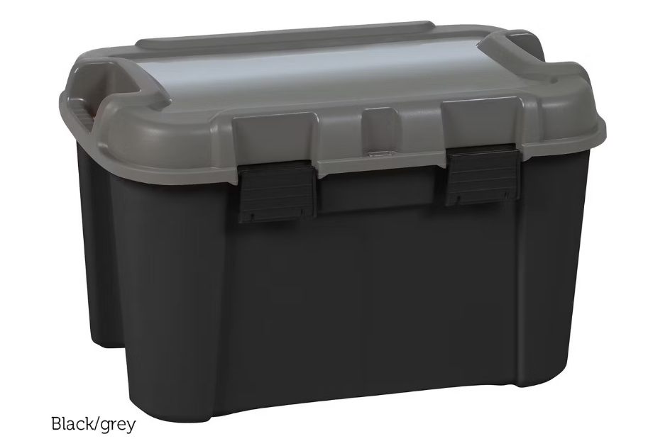 Keter Totem Aufbewahrungsbox - 60L - Schwarz / Grau - Stapelbar - inkl. Deckel