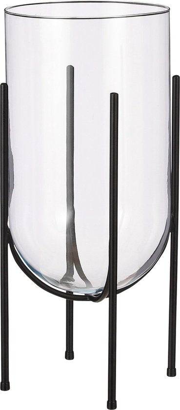 Mica Decorations Jamey Vase auf Ständer - H50 x Ø24 cm - Transparent