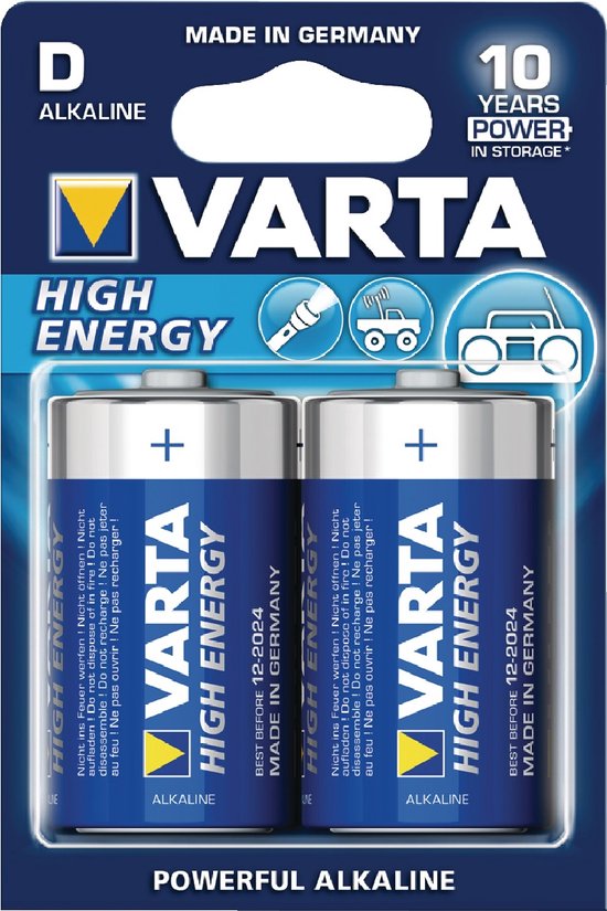 Varta Longlife Power D-Batterien - Hochenergie-Alkalibatterien - 2 Stück