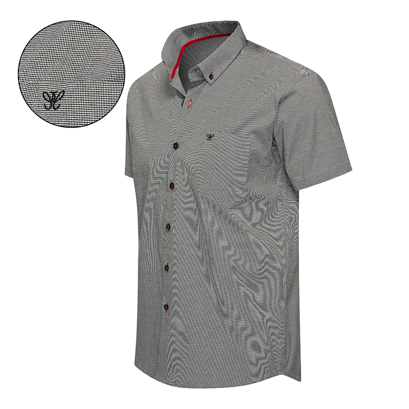 Cappucino - Bronte Hemd mit kurzen Ärmeln - Vichy Schwarz (Größe M)