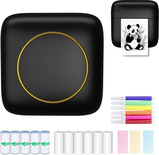 Gatson Mini-Drucker - Inklusive 14 Rollen Papier (Sticker