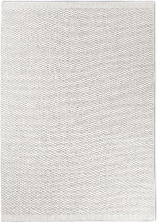 LIFA LIVING Teppich - Vintage - Wolle - Weiß - 140 x 200 cm