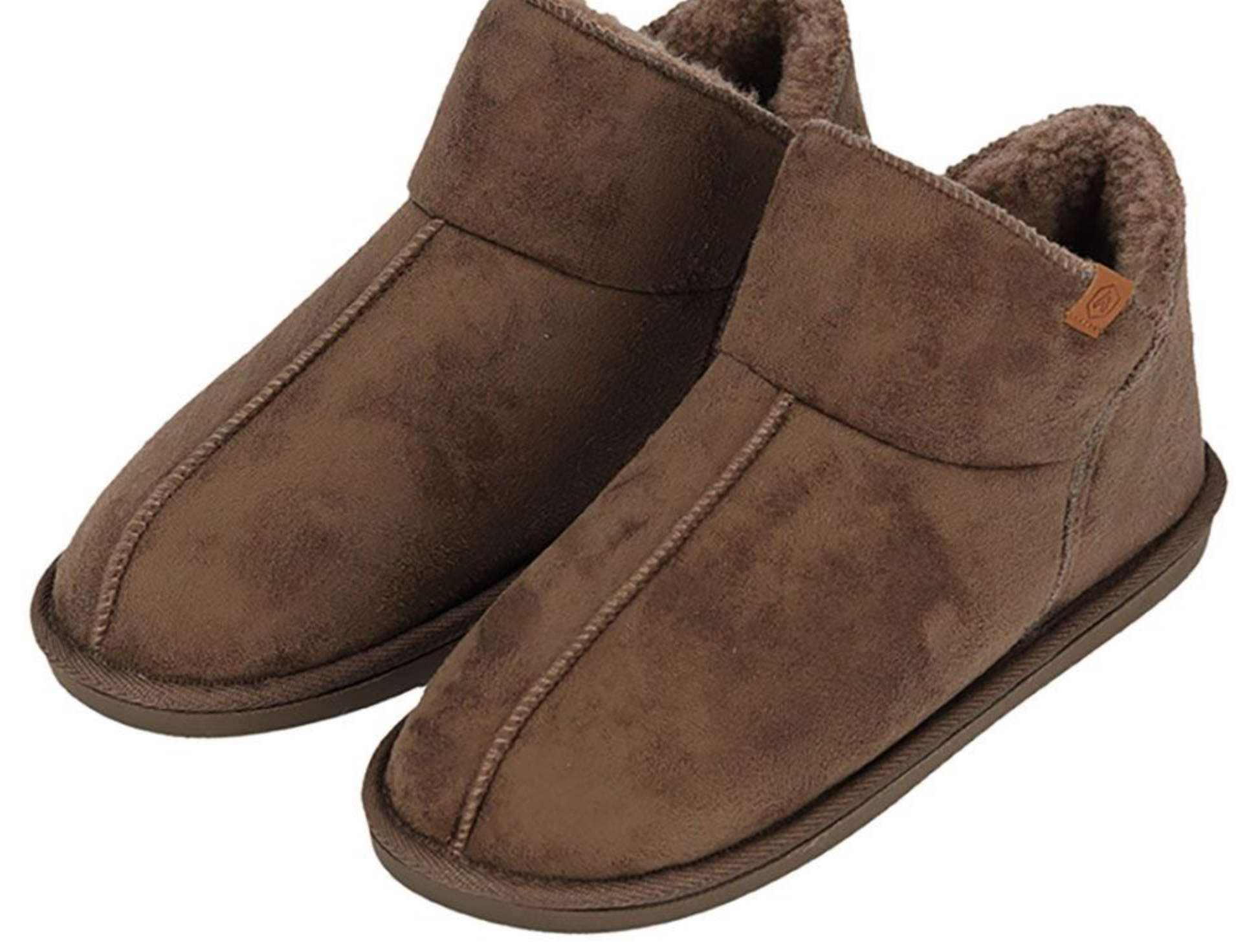 Apollo-Herren-Hausschuhe-Wildleder-Taupe-Komfortable-Hausschuhe - Größe 41/42