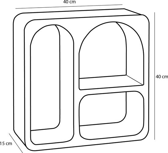 Mica Decorations Frati Wandschrank - L40 x B15 x H40 cm - FSC 100% - Off White