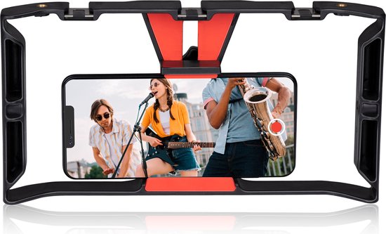 Grundig Smartphone Video Rig - Handgriff - Schwarz/Rot
