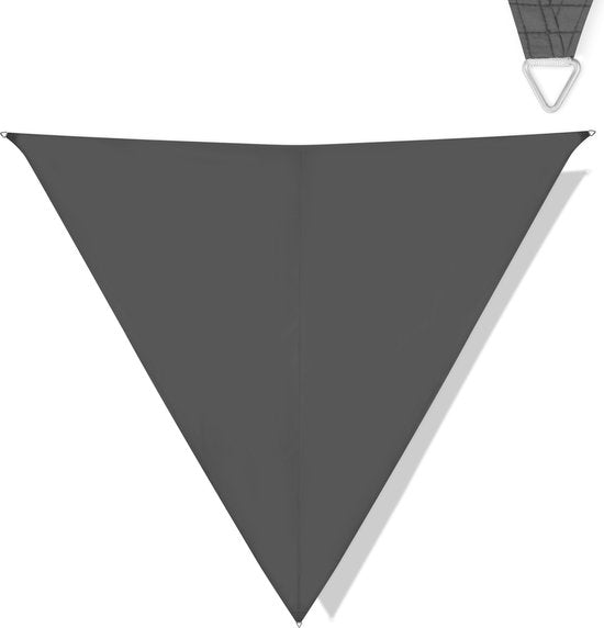 VONROC Premium Schattentuch - Dreieck - ∆ 360 cm - Wasserabweisend - Grau - Inkl. Aufbewahrungsbeutel und Befestigungsschnur