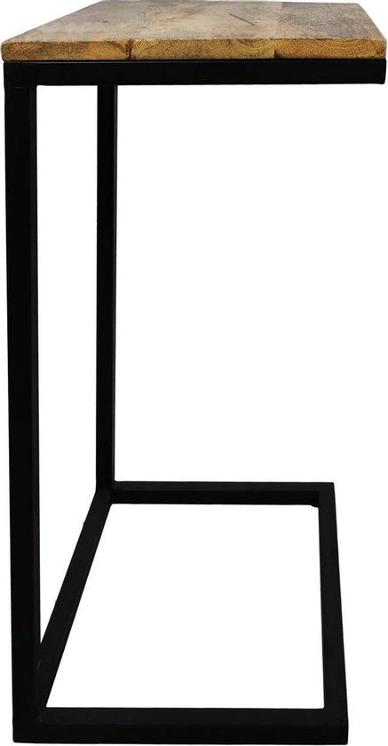 HSM Kollektion Beistelltisch Read - natur/schwarz - Mangoholz/Eisen