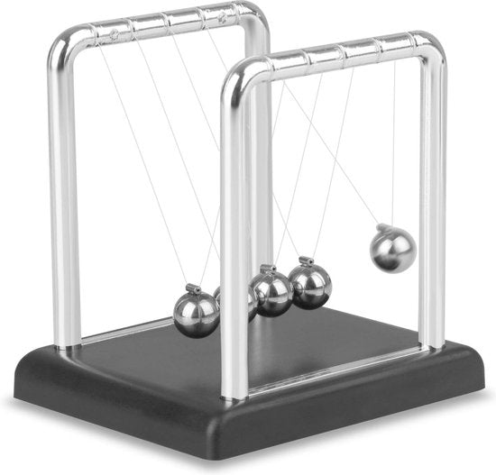 Little big bird Newton's Cradle - Premium-Schreibtisch-Accessoire - Schwarz und Chrom -