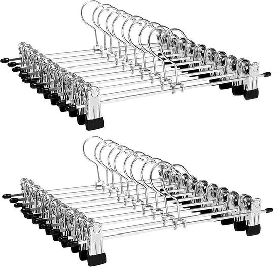 LifeGoods Hosenbügel - 20 Stück - Rutschfest - Metall