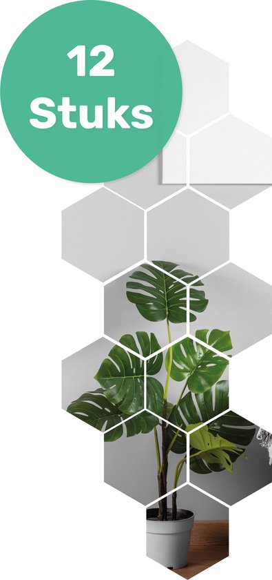 Soft&Silky 12 Stück Klebespiegel - Sechseckform - 8x7x4cm