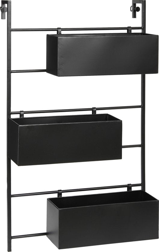 Mica Decorations Dani Pflanzenständer hängend - L54 x B10 x H90 cm - Metall - Schwarz