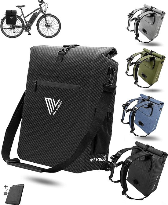 MIVELO Fahrradtasche für Gepäckträger - 3-in-1 Gepäckträgertasche Rucksack Umhängetasche - 100% wasserdicht und PVC-frei - Fahrradtasche mit abnehmbarer Laptoptasche