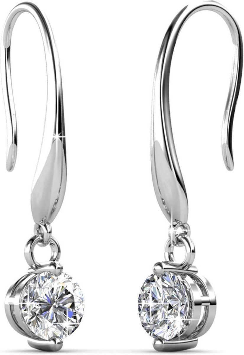 Yolora Damen Ohrringe mit Kalpa Camaka Kristallen - Silber - 18K Weißgold vergoldet - Damen Ohrringe Silber - Schmuck - Luxus Geschenkbox - Geschenkbox - Exklusive Geschenkbox - Schöne Geschenkverpackung