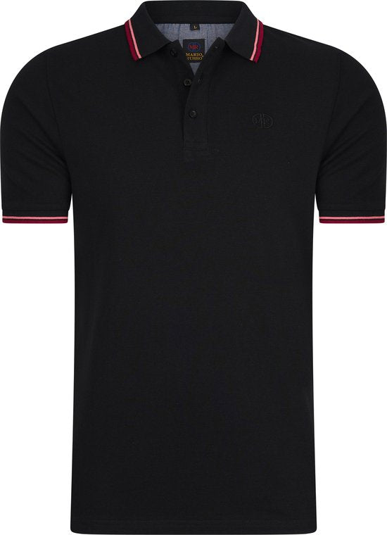 Mario Russo - Poloshirt Edward - Poloshirt Männer - Poloshirts Männer - Baumwolle - Schwarz