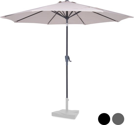 VONROC Premium Stick Sonnenschirm Recanati Ø300cm - Inkl. Schutzhülle - Runder Sonnenschirm - Neigbar - UV-beständiges Tuch - Beige