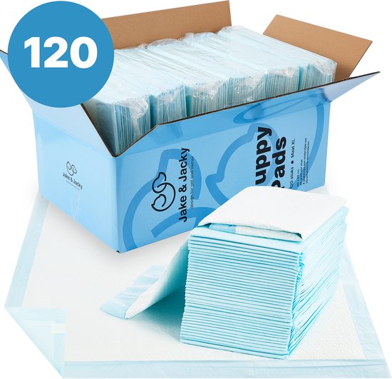 Jake and Jacky Puppy Training Pads - Toilettentraining - Hundetoilette - XL - 60 x 90 cm - 120 Stück