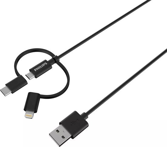 Philips DLC3104T/03 3-in-1-Ladekabel - Lightning USB-Kabel