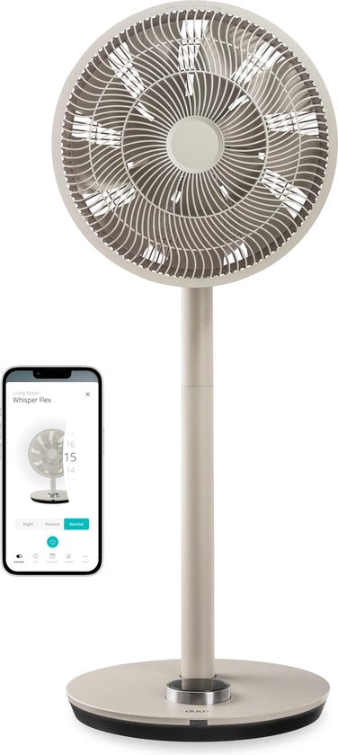 Duux - Standventilator - Smart Tripod Fan - Leise - Kabellos - Greige