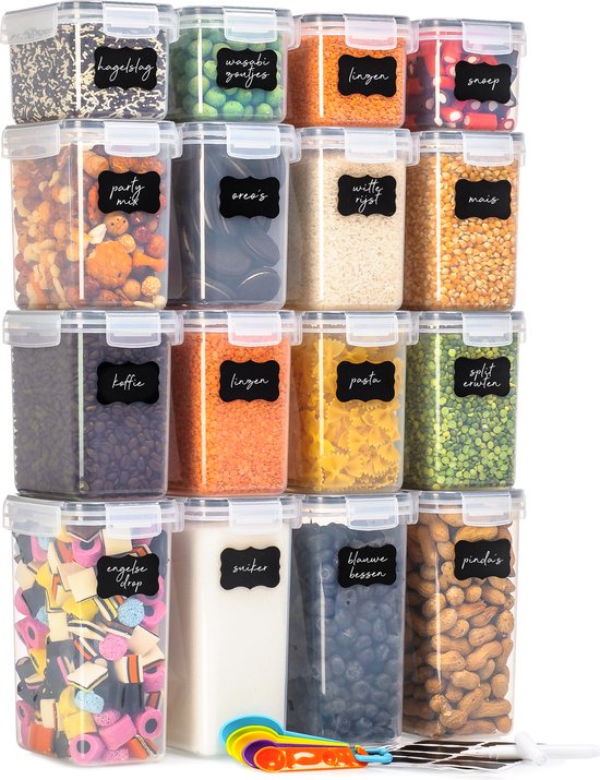 Stosh Food Storage Jars - Vorratsgläser - Bonbonglas - 16 Stück - BPA frei - Kunststoff