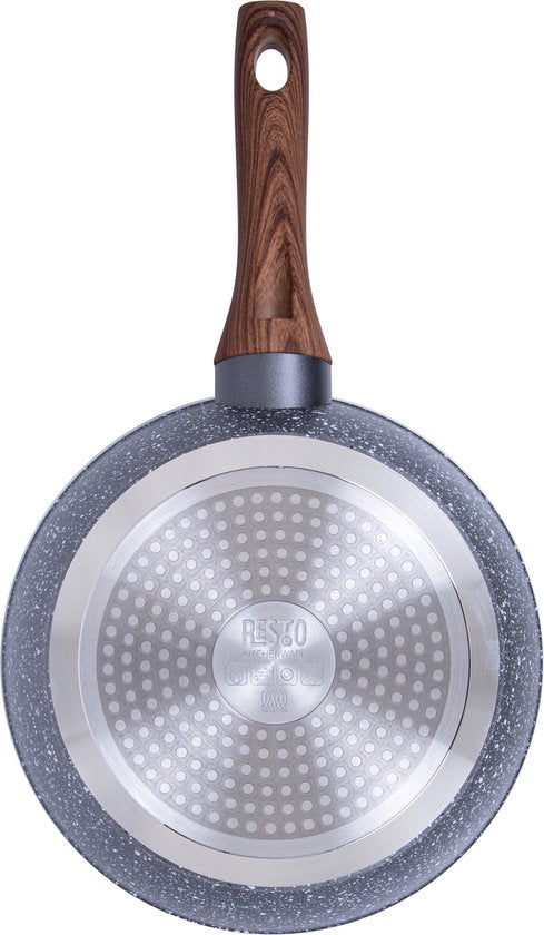 Resto Aquila Kasserolle - Ø24 cm - 4-Schicht Pfluon Antihaftbeschichtung - Induktion - Holz
