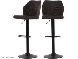 Dutchbone Edward Barhocker 2x - Dunkelbraun - 43x43x70 cm