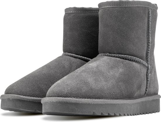 Hausschuhe Damen - Hausschuhe - Damenstiefel - Rutschfest - Memory Foam Fußbett - Grau - Größe 38