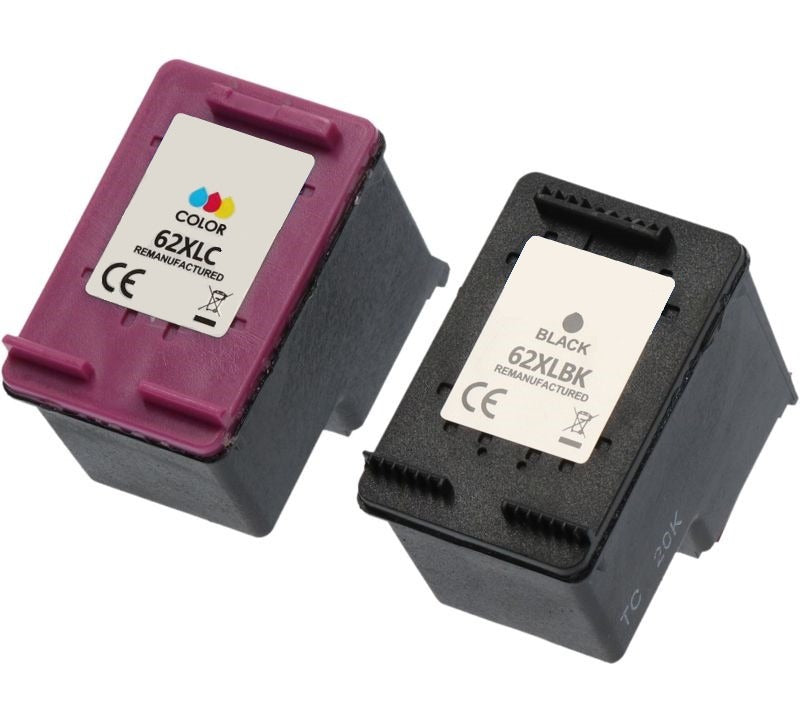 HP 62XL Multipack 2x Tintenpatronen Schwarz & Farbe - Hohe Kapazität - Kompatibel - 11