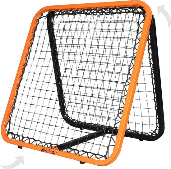 Volcan Doppelseitiger Rebounder - Fußball-Trainingsgerät - Verstellbarer Fußball-Bouncer - 85 x 85 cm - Inklusive Bodenanker - Doppelte Progression