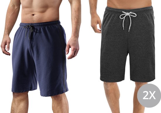 Milanoro - 2XL - Shorts - 2er-Pack - Herren - Marineblau/Anthrazit