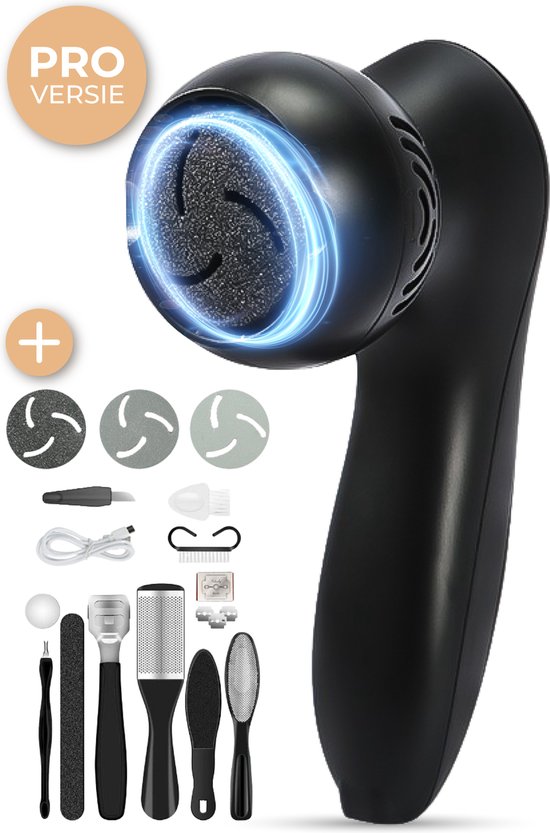 Nuvance - Elektrischer Hornhautentferner - Inkl. 3 Hornhautscheiben - Elektrischer Hornhautentferner - Professionelles Hornhautentferner-Set