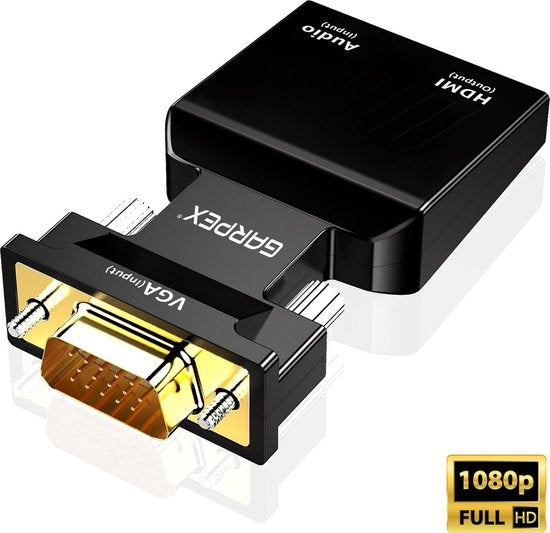 Garpex® VGA-zu-HDMI-Adapter - 1080p Full HD - Analog zu Digital - Universal-Konverter