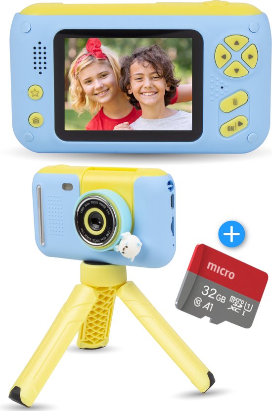 Nuvance - Kinderkamera - Spielzeugkamera Kinder - Inkl. 32 GB SD-Karte - Foto & Video - Digitale Kinderkamera - Kameras für Kinder - Kinderkameras - Blau