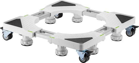 Waschmaschinenaufsteller mit Rädern und Wasserwaage - 8 verstellbare Füße 400 kg Belastbarkeit - Länge und Breite verstellbar 53