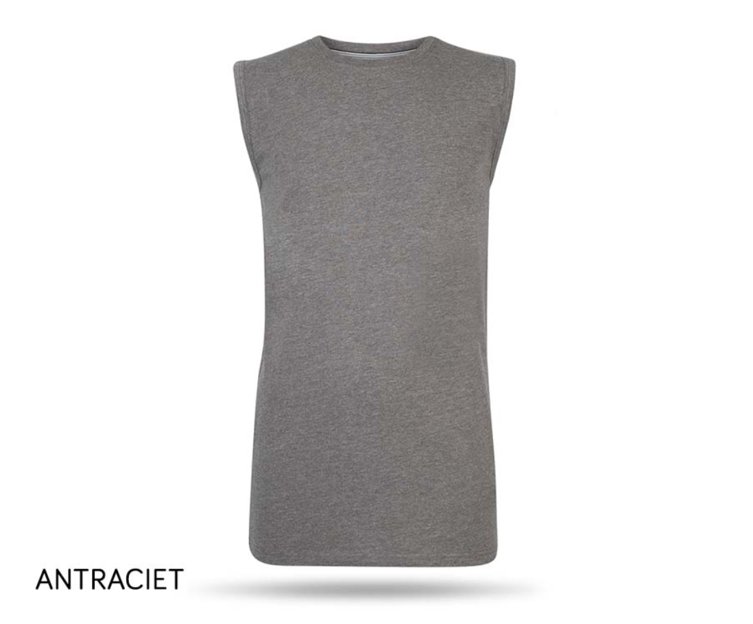 Pierre Cardin T-Shirt ohne Ärmel - Dunkelgrau - Groß