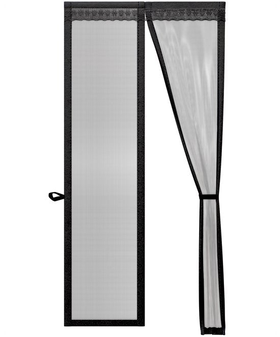 O'DADDY Türvorhang Deluxe FIBER - Magnetischer Fliegenvorhang - Für Neubauten und Standardtüren - Einfache Installation - Schwarzes Horn - 92x210 cm